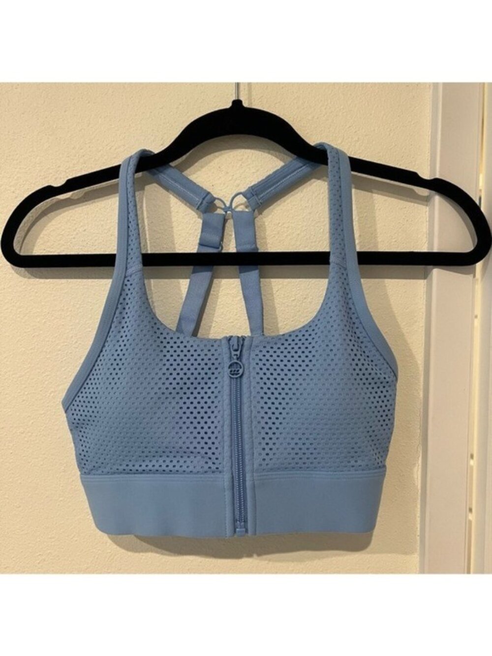 Lorna Jane Baby Blue Mesh Net Padded Sports Bra Size XS